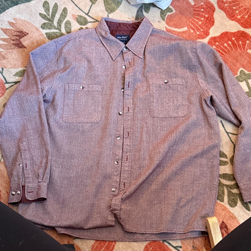 John Blair Casual Button Down Shirt - Brown